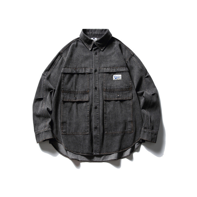 Unisex Oversized Denim‑Chorejacke im kastigen Boxy‑Cut mit großen Pattentaschen Nord Taschen
