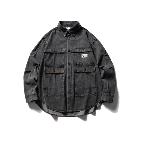 Unisex Oversized Denim‑Chorejacke im kastigen Boxy‑Cut mit großen Pattentaschen Nord Taschen