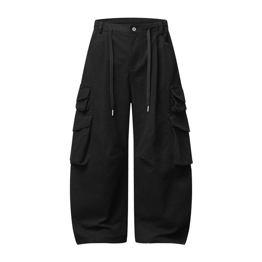 Damen Utility-Cargo-Culotte mit weitem Bein, elastischem Bund und Pattentaschen Nord Taschen