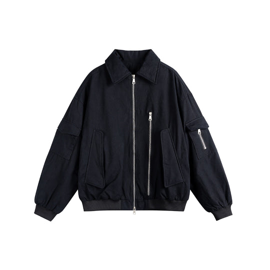 Unisex Boxy Utility-Blousonjacke mit Zip-Details und funktionalen Pattentaschen Nord Taschen