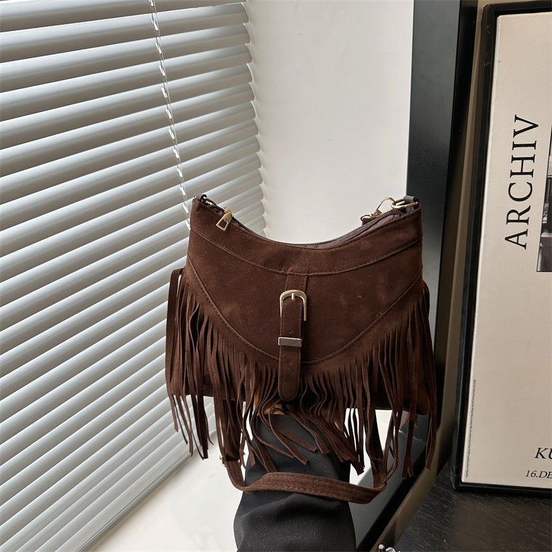 Damen Hobo-Tasche mit modischem Fransen-Design und verstellbarem Schulterriemen Nord Taschen