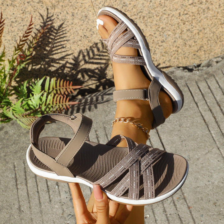 Damen Komfortable Sandalen mit verstellbarem Riemendesign und rutschfester Sohle Nord Taschen