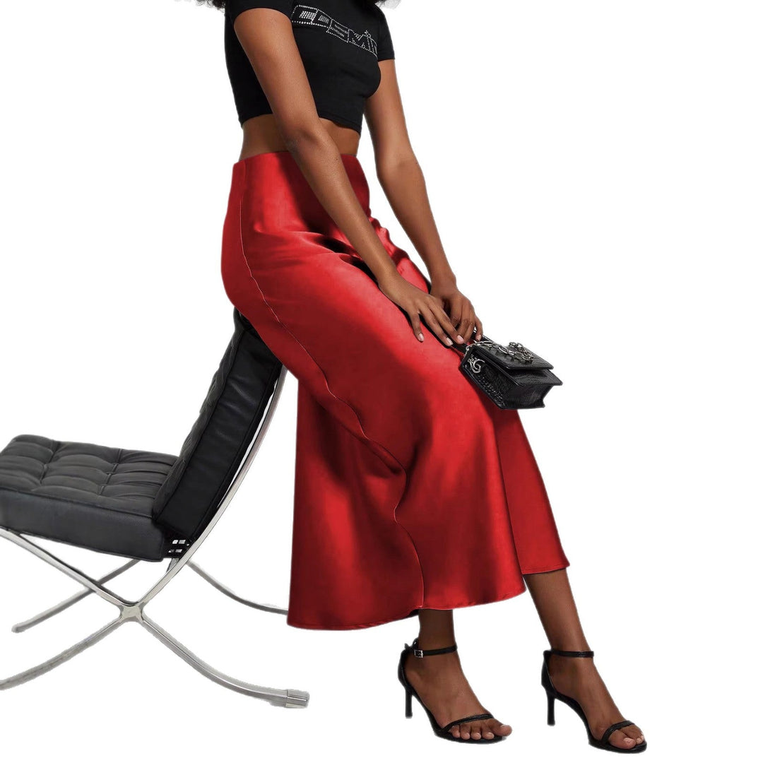 Damen Elegante und fließende Satin Maxiröcke