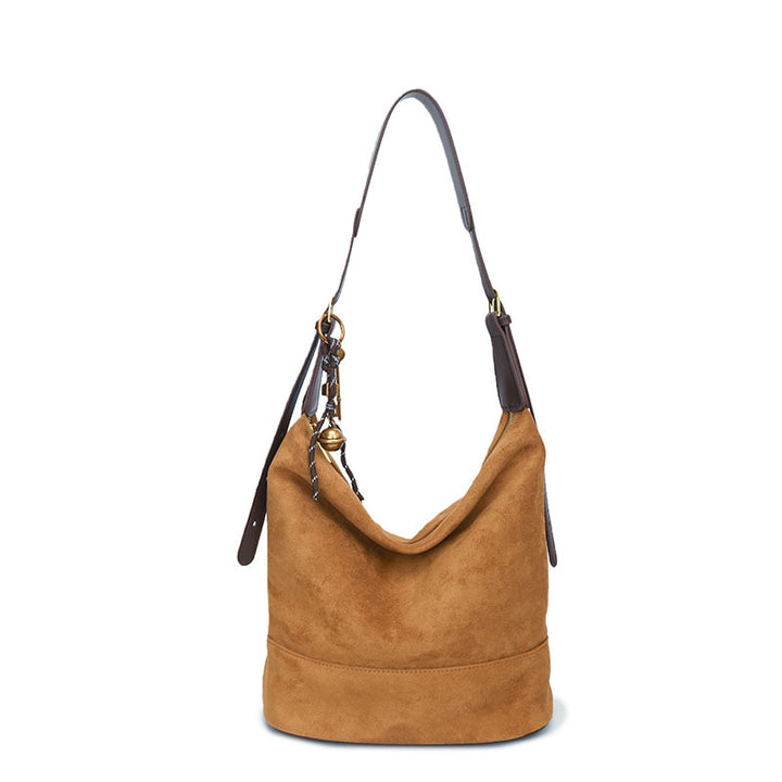 Damen Hobo Tasche aus weichem Wildleder mit luxuriösem Tragegriff Nord Taschen
