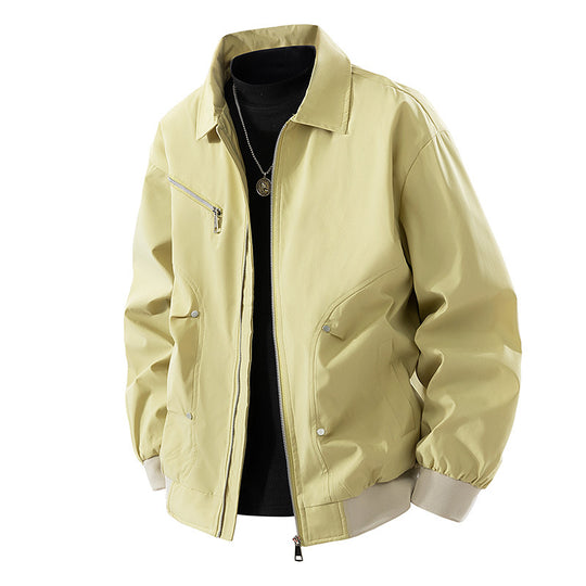 Herren Leichte Oversize-Bomberjacke aus winddichtem Nylon mit Reißverschluss, Brusttasche und Rippbündchen Nord Taschen