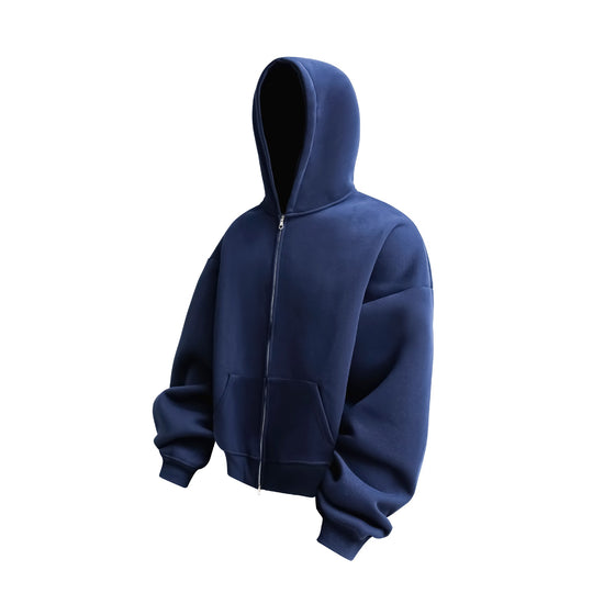 Unisex Oversized Kapuzen-Zipjacke mit Thermalfleece und Kängurutasche Nord Taschen