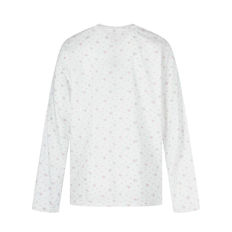 Damen Langarmshirt mit zartem Blumenprint und Rundhalsausschnitt Nord Taschen
