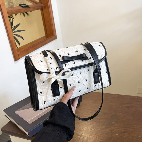 Damen Umhängetasche mit floralem Relief und elegantem Schleifenakzent Nord Taschen