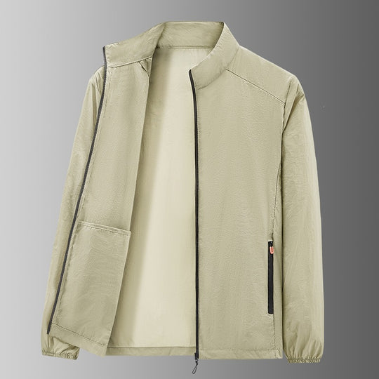 Herren Ultraleichte packbare Windjacke mit Innenfach, Stehkragen & Reißverschlusstaschen Nord Taschen