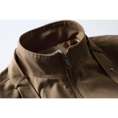 Herren Boxy-Blousonjacke im Overshirt-Stil mit Stehkragen und Riemen-Detail Nord Taschen