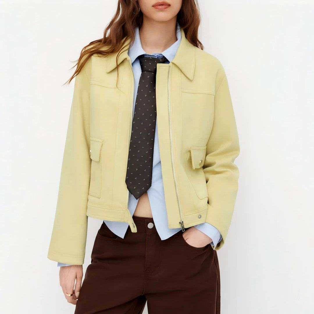 Damen Modische Short-Jacke Nord Taschen