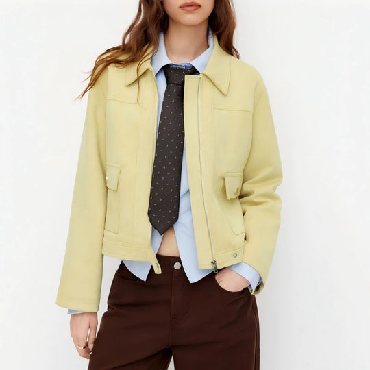 Damen Modische Short-Jacke Nord Taschen
