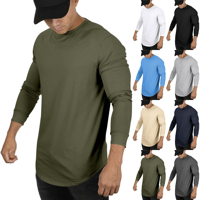 Herren Langarmshirt mit verlängertem Rundsaum und schmalem Schnitt aus elastischem Funktionsjersey Nord Taschen