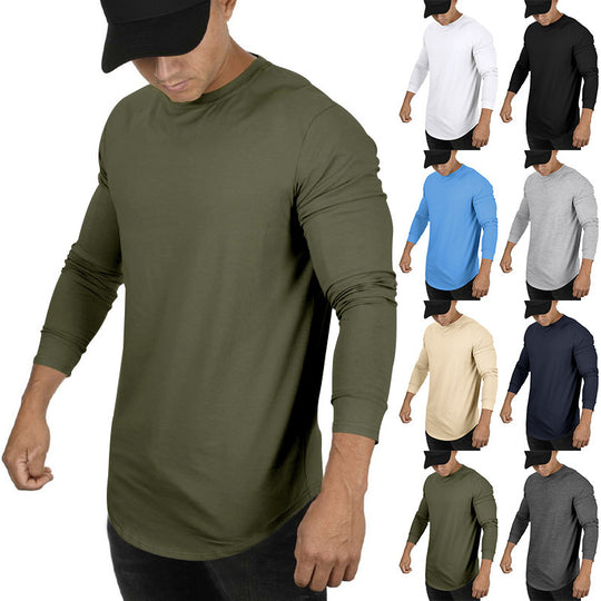 Herren Langarmshirt mit verlängertem Rundsaum und schmalem Schnitt aus elastischem Funktionsjersey Nord Taschen