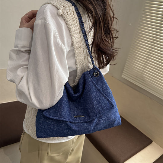 Damen praktische Handtasche mit geflochtenem Trageriemen Nord Taschen