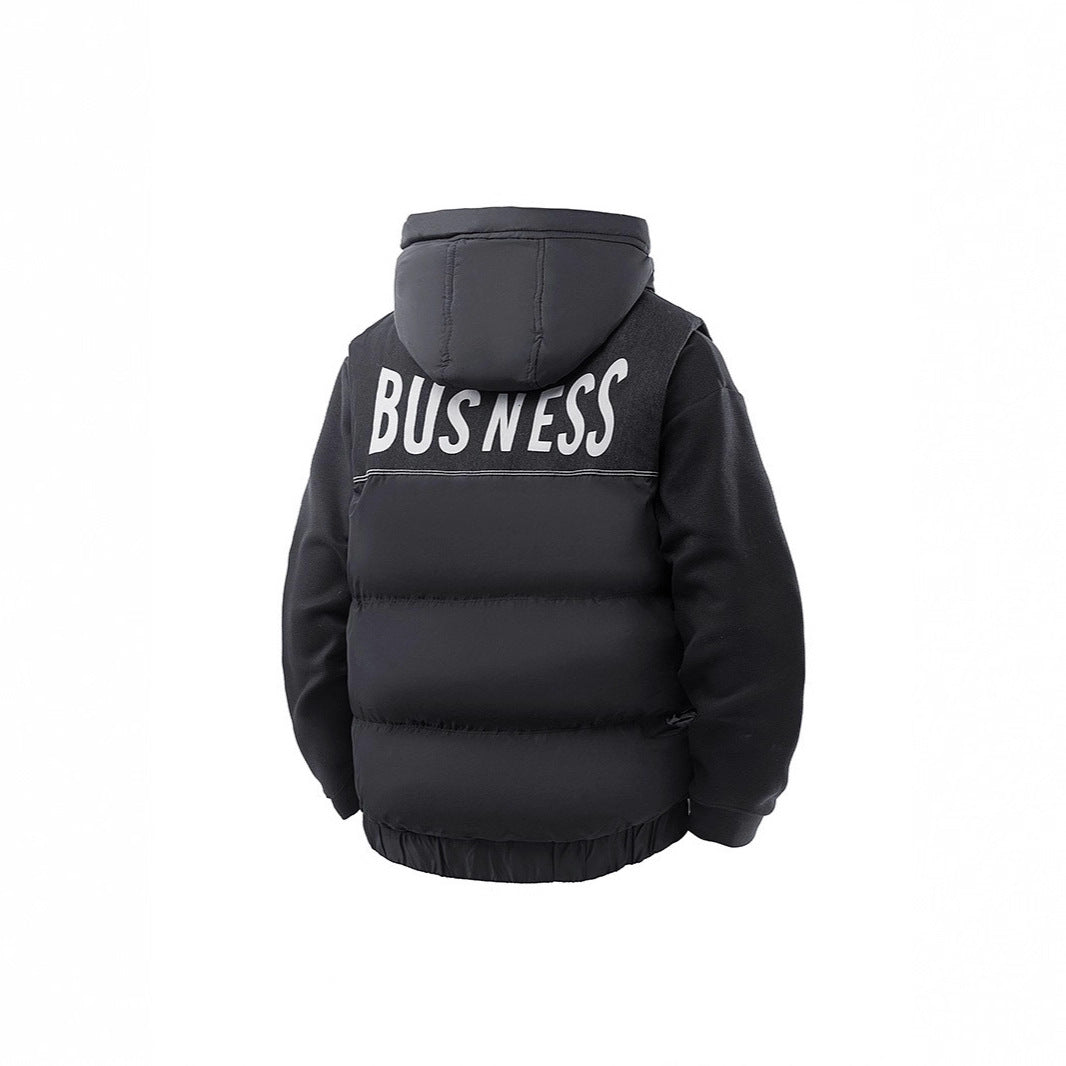 Herren Gesteppte Outdoor-Weste mit Kapuze, Cargo-Taschen und verstellbarem Saum Nord Taschen