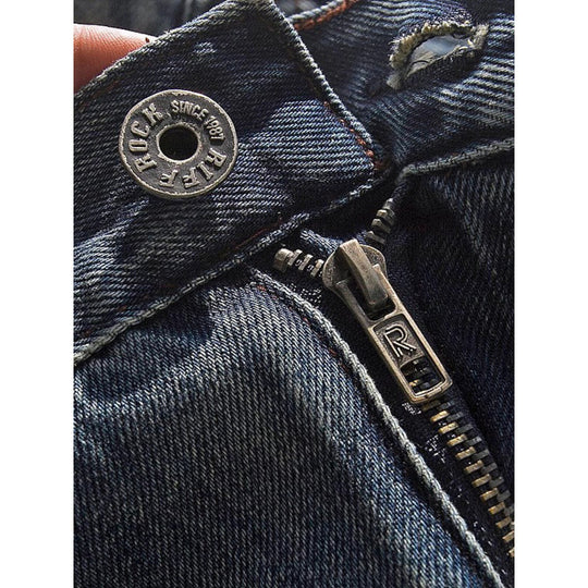 Herren Relaxed-Tapered Vintage-Jeans mit Used‑Effekt und aufgekrempeltem Saum Nord Taschen