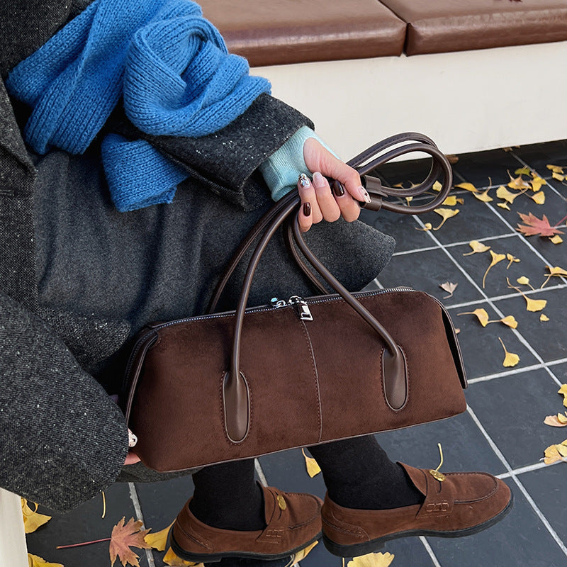 Damen praktische Veloursleder Handtasche Nord Taschen