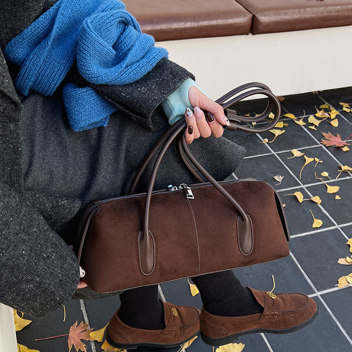 Damen praktische Veloursleder Handtasche Nord Taschen