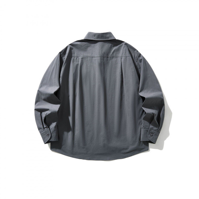 Herren Boxy-Overshirt mit Brusttasche und Hemdkragen aus leichtem Baumwollmix Nord Taschen