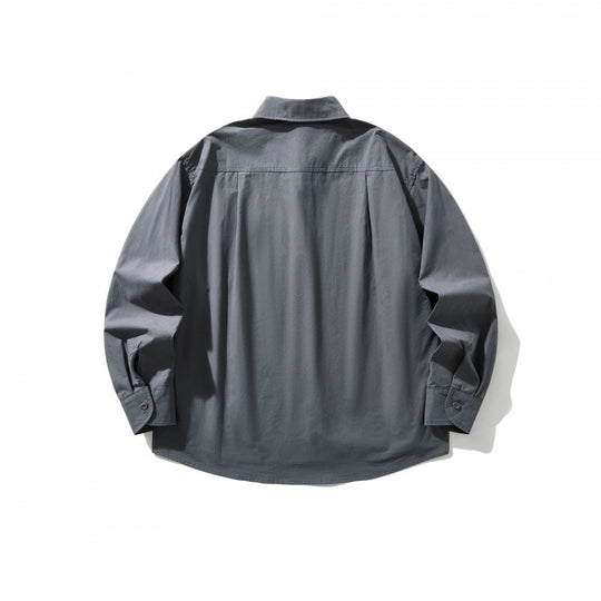 Herren Boxy-Overshirt mit Brusttasche und Hemdkragen aus leichtem Baumwollmix Nord Taschen