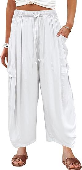 Damen Modische Leinenhose Nord Taschen