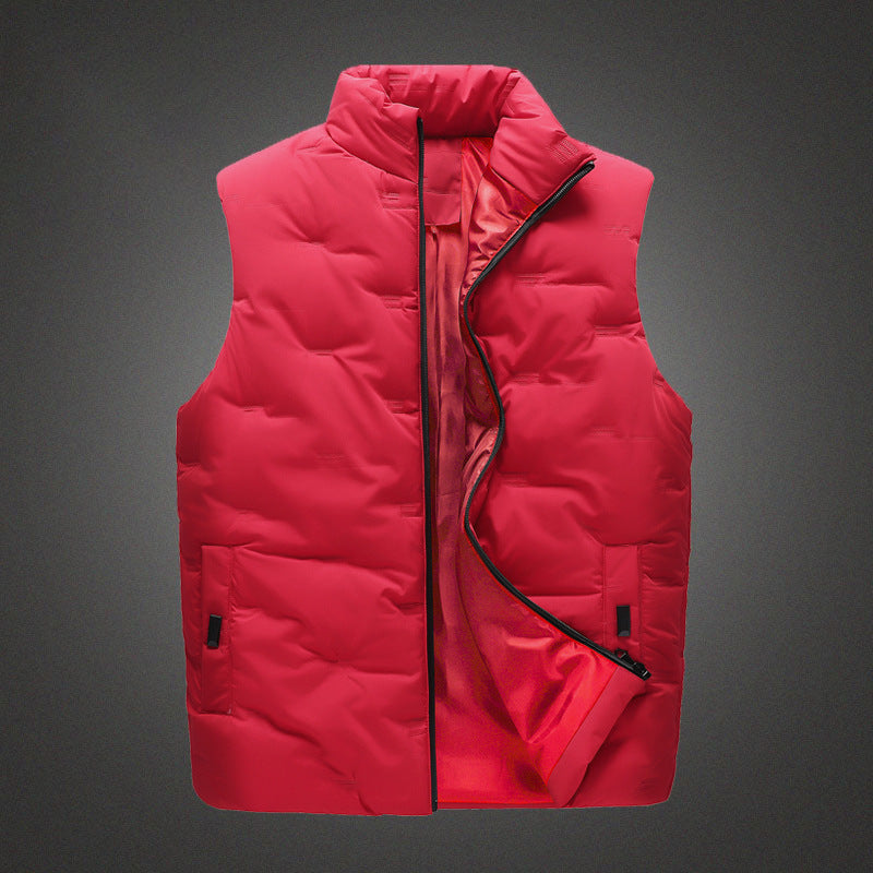 Herren Leichte Thermo-Steppweste mit hochgeschlossenem Stehkragen, winddichter Mikrofaserschale und verdeckten Reißverschlusstaschen Nord Taschen