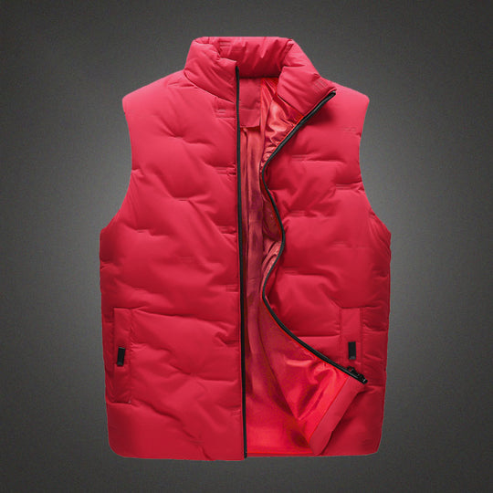 Herren Leichte Thermo-Steppweste mit hochgeschlossenem Stehkragen, winddichter Mikrofaserschale und verdeckten Reißverschlusstaschen Nord Taschen
