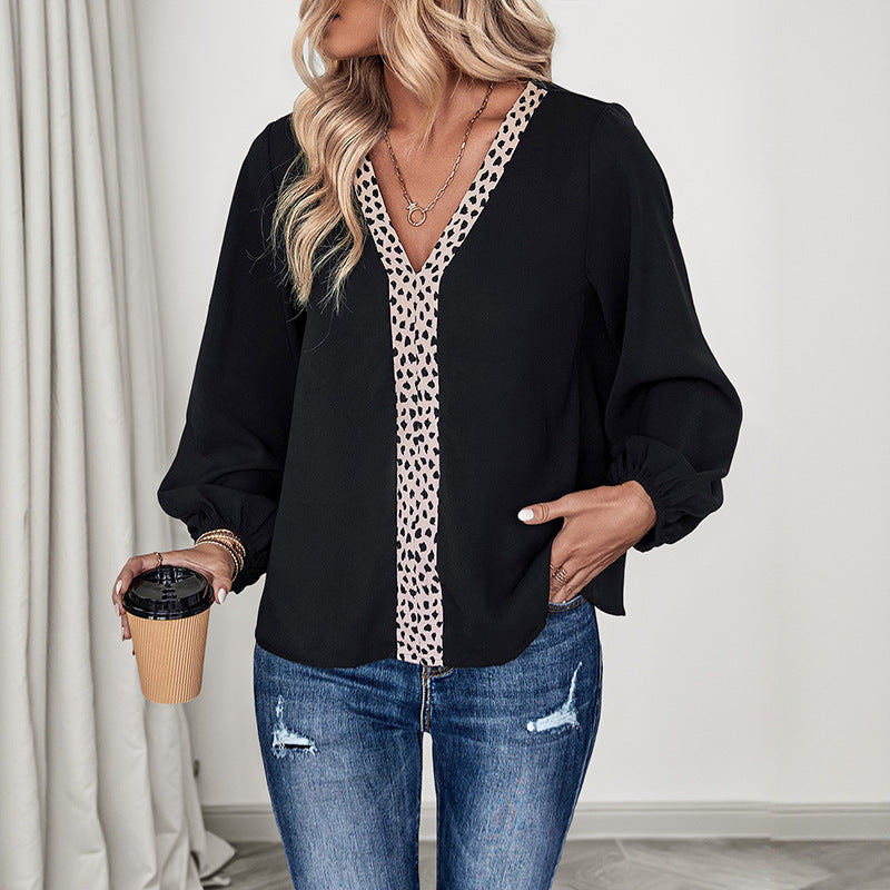 Damen Elegante Bluse mit Leo-Details Nord Taschen