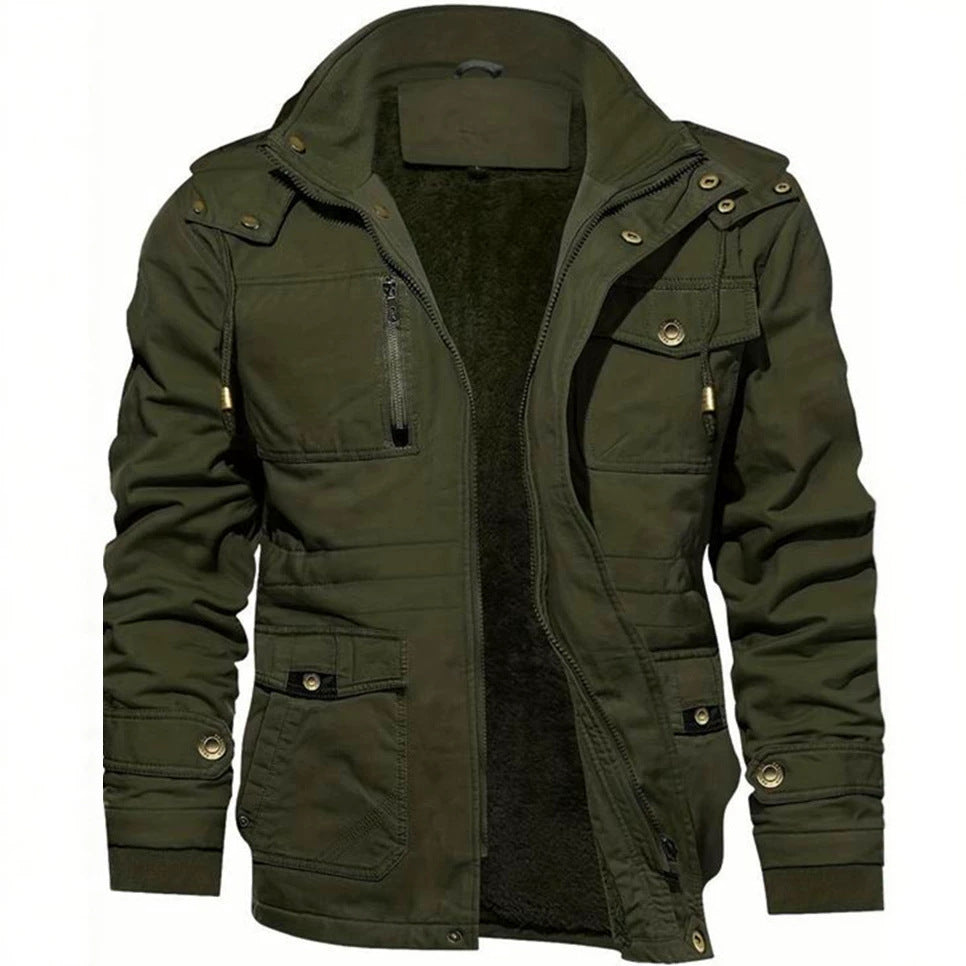 Herren Thermo-Feldjacke mit Teddyfutter, Kapuze und Mehrfachtaschen Nord Taschen