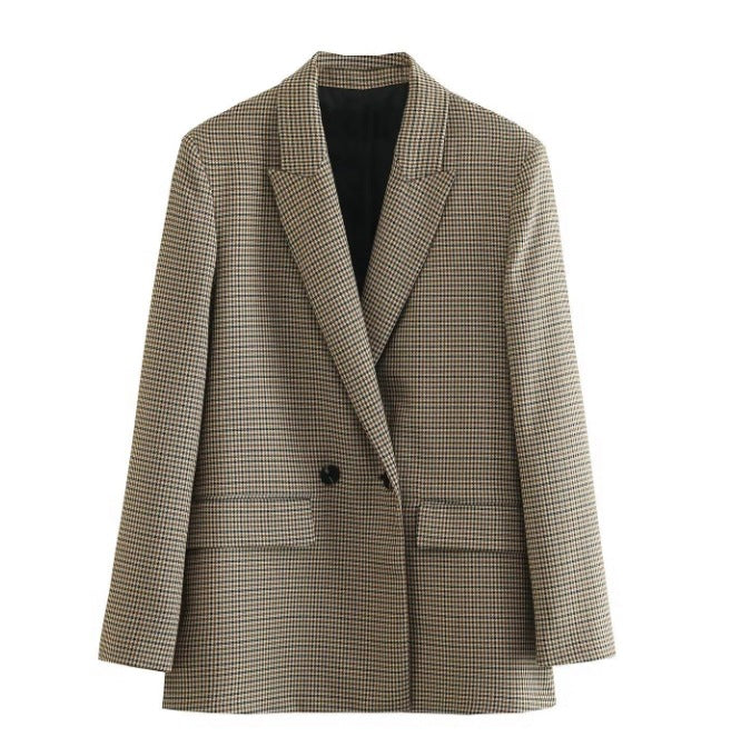 Damen 100+ geradliniger Longline Blazer mit Reverskragen, doppelreihiger Optik und Pattentaschen Nord Taschen