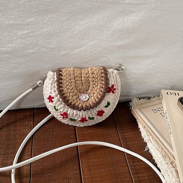 Damen gehäkelte Umhängetasche mit floralem Design Nord Taschen