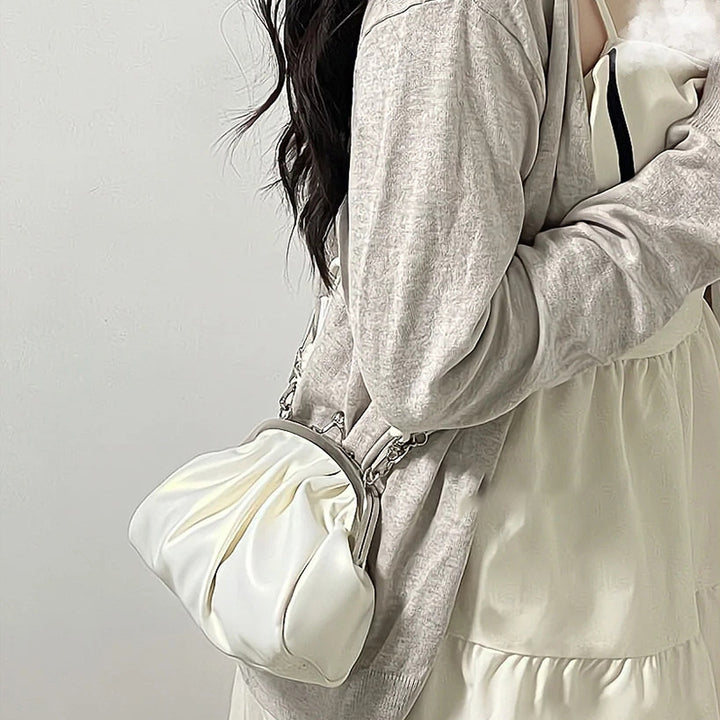 Damen Clutch-Tasche mit elegantem Raffungseffekt und abnehmbarem Schulterriemen Nord Taschen