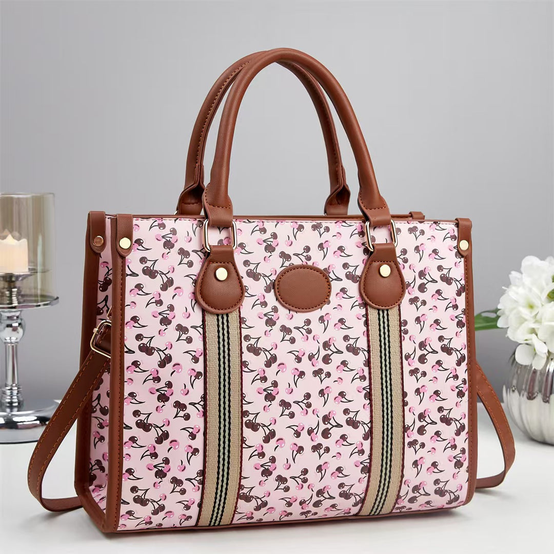 Damen Handtasche im verspielten Blumenmuster mit abnehmbarem Schulterriemen Nord Taschen