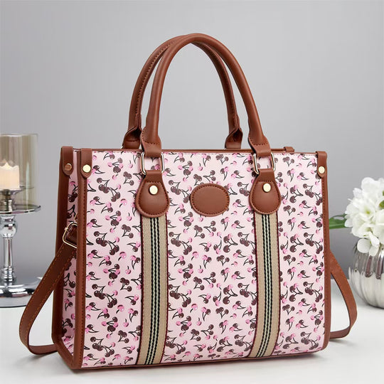 Damen Handtasche im verspielten Blumenmuster mit abnehmbarem Schulterriemen Nord Taschen