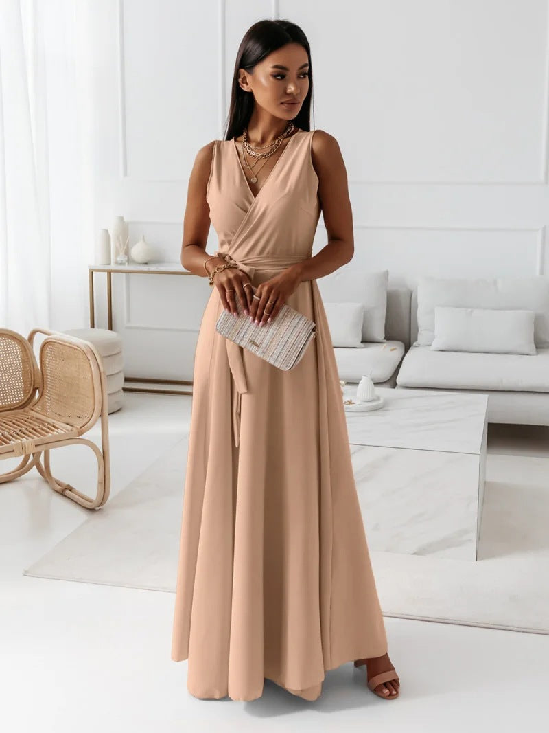 Damen Elegantes Wickelkleid mit verlängertem Saum Nord Taschen