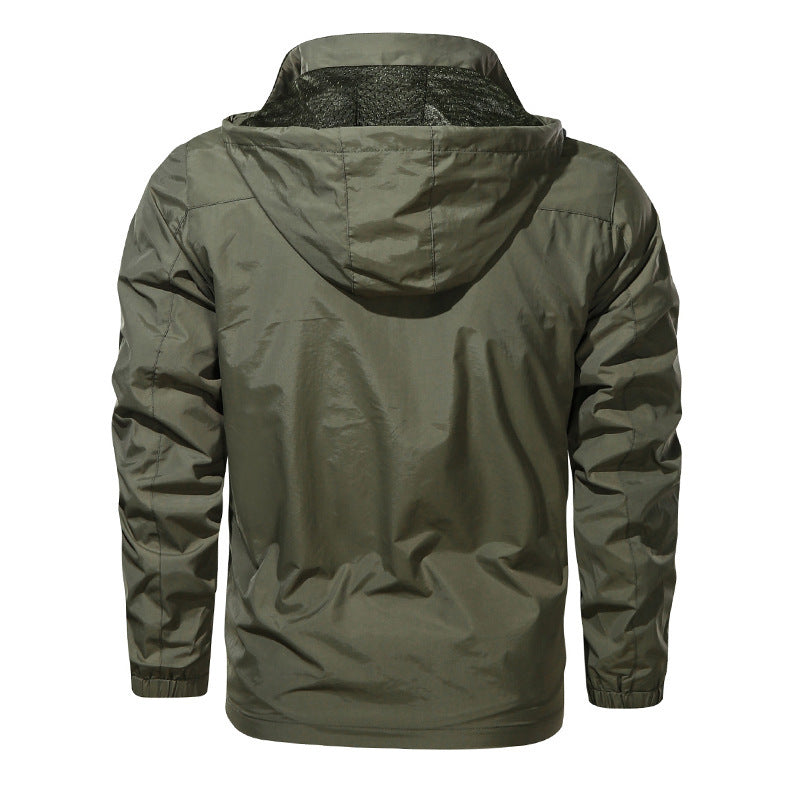 Herren  leichte Outdoorjacke Windbreaker mit wasserabweisender Beschichtung und atmungsaktivem Meshfutter Nord Taschen