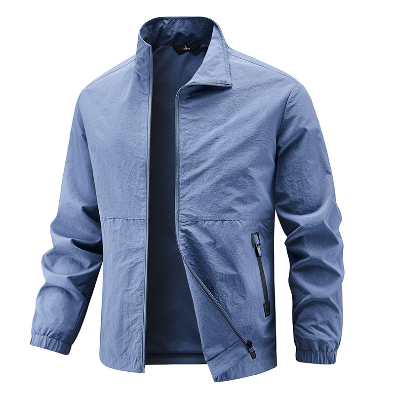 Herren Leichte technische Übergangsjacke mit Stehkragen atmungsaktivem Mesh-Futter und wasserabweisenden Reißverschlusstaschen Nord Taschen