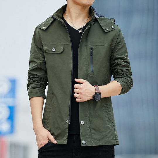 Herren Leichter Kapuzen-Fieldblouson im Casual-Utility-Stil Nord Taschen