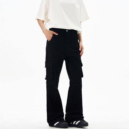 Damen Cargohose im Flared-Cut mit Utility-Taschen und verlängertem Saum Nord Taschen
