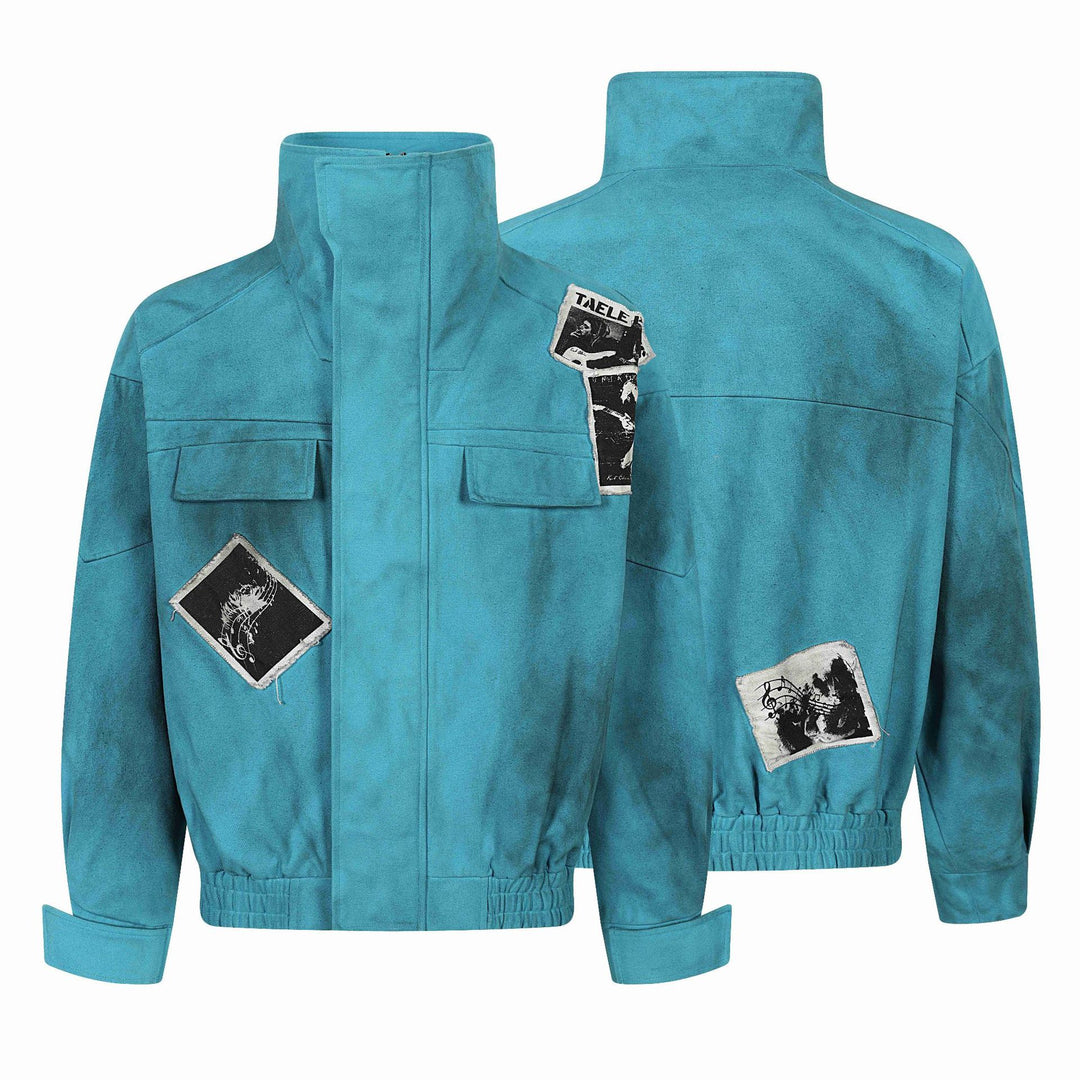 Damen Kurzer Boxy‑Blouson mit hohem Stehkragen, aufgesetzten Patches und elastischem Saum Nord Taschen