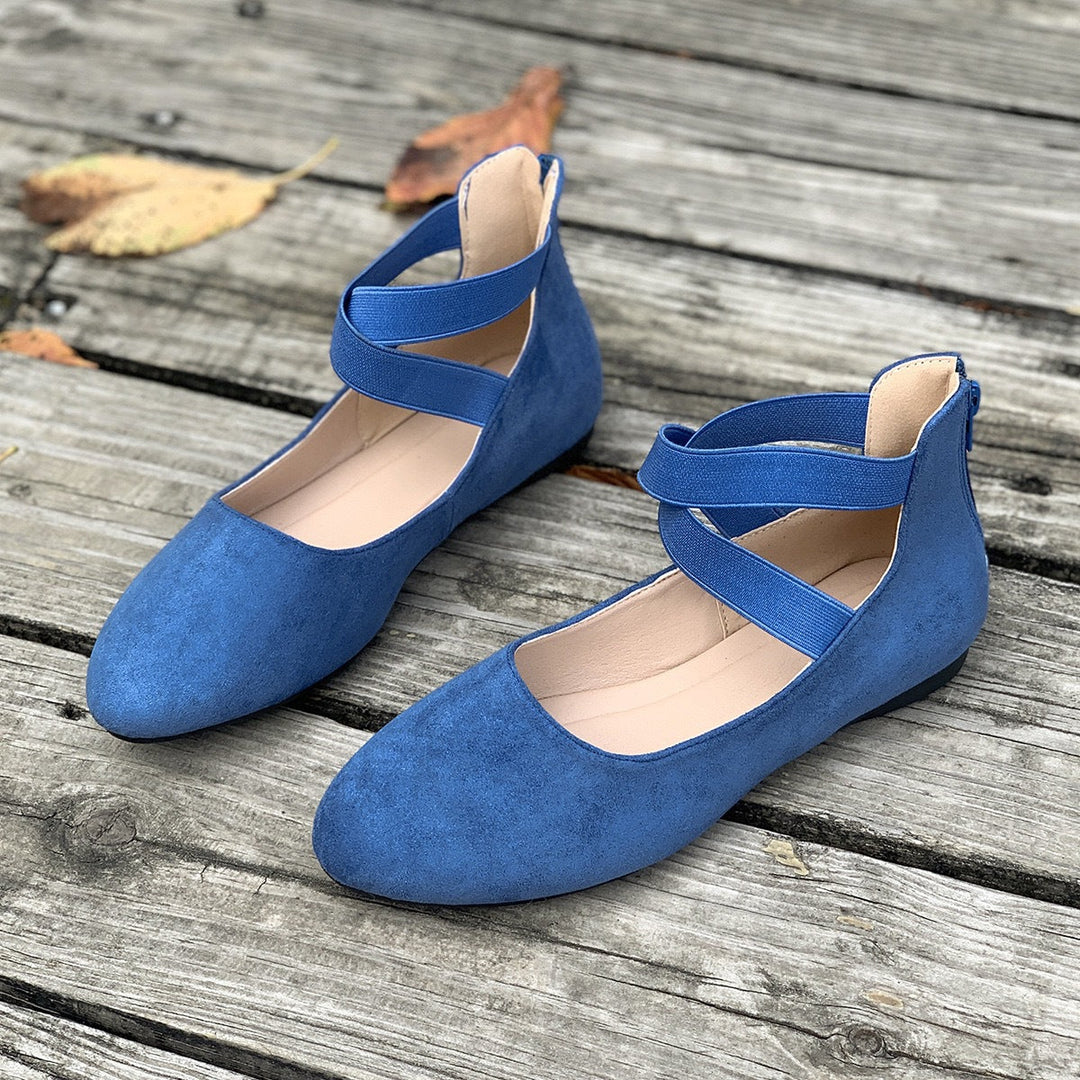 Damen Ballerina mit elastischen Riemen und komfortablem Fußbett Nord Taschen