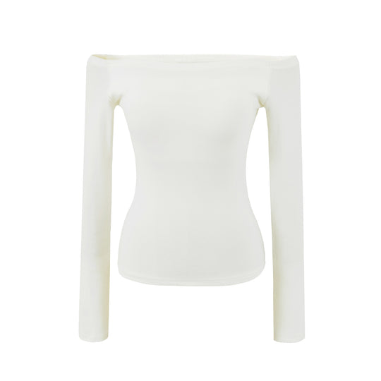 Damen Enganliegendes Off-Shoulder Longsleeve aus Stretch-Jersey Nord Taschen