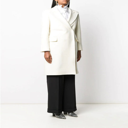 Damen Clean-Cut Longmantel mit überschnittenem Revers und klarer Tailoring‑Silhouette Nord Taschen