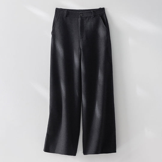 Damen Weite Wollhose mit hohem Bund und Taschen Nord Taschen