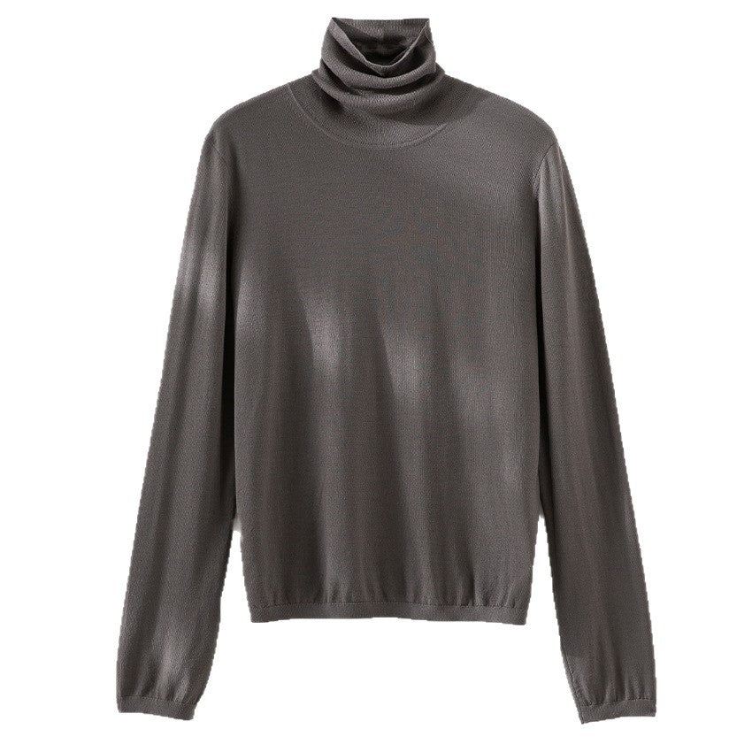 Damen Ultraleichter Feinstrick-Rollkragenpullover mit schlanker Silhouette und fein gerippten Abschlüssen Nord Taschen