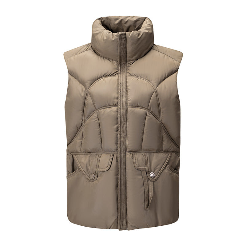 Damen Modern-artige gesteppte Thermoweste mit ergonomischer Körpersteppung und hohem Stehkragen Nord Taschen