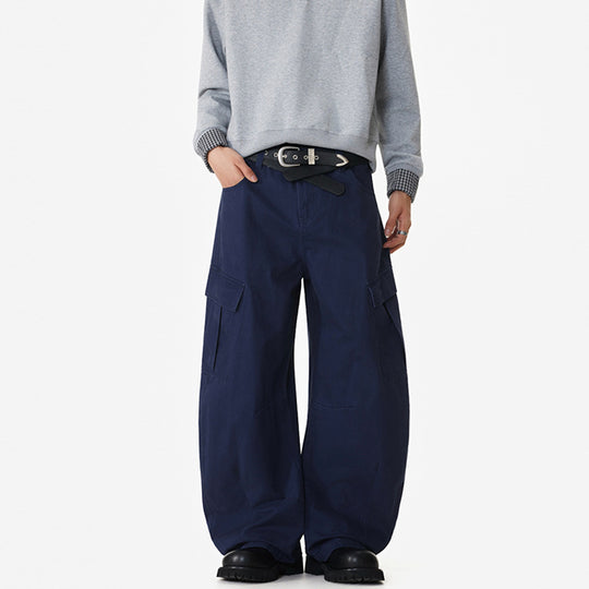 Herren Weite Workwear-Cargo-Palazzohose aus Baumwoll-Canvas mit verstärkten Kniepartien und geräumigen Klappentaschen Nord Taschen