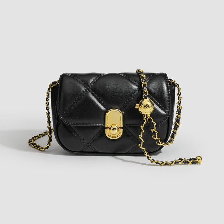 Damen Umhängetasche aus hochwertigem, gestepptem Kunstleder mit glamourösem Kettenriemen Nord Taschen