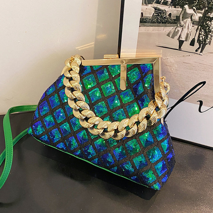 Damen Glamouröse Handtasche mit auffälligem Kettendesign Nord Taschen